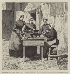 Schweizer Dynamitfabrik in Isleten, Formen von Sprenggummikartuschen